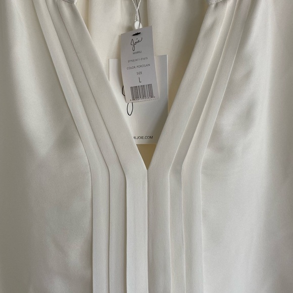 Joie Silk Blouse ‘Marru’ in Porcelain, size large BNWT - Picture 3 of 6